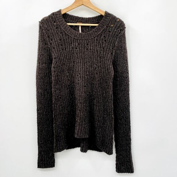 Free people brown Knit Distressed Sweater - Picture 2 of 6